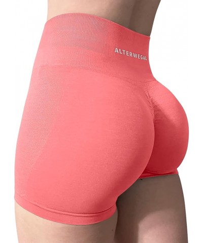 Amplify Seamless Scrunch Workout Shorts Intensify Women's Yoga High Waist Athletic Gym Running Sports Fitness Coral Pink $12....