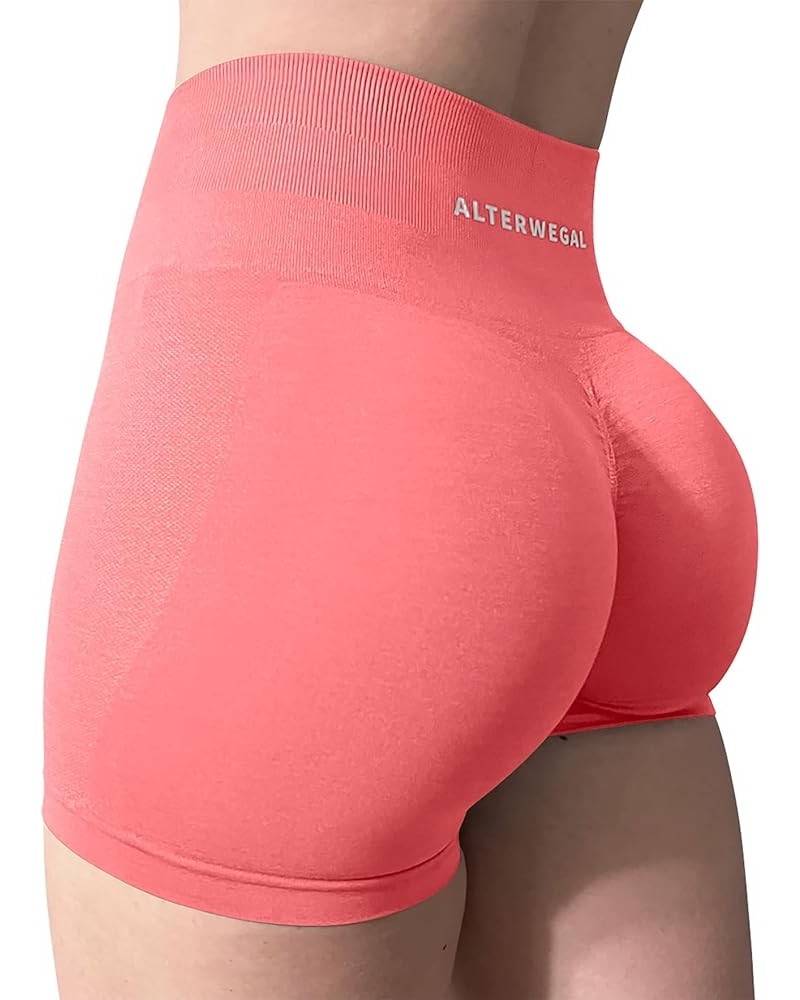 Amplify Seamless Scrunch Workout Shorts Intensify Women's Yoga High Waist Athletic Gym Running Sports Fitness Coral Pink $12....