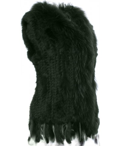 Rabbit Fur Vest for Women, Ladies Fur Coat with Raccoon Fur Trim Collar & Rabbit Fur Tassel, Versatile Fur Coats Viridian $35...