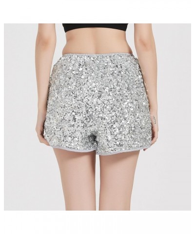 Women's Sequins Shorts Plus Size Elastic High Waist Sparkle Clubwear Glitter Night Out Shorts for Parties Concerts Outfits Si...