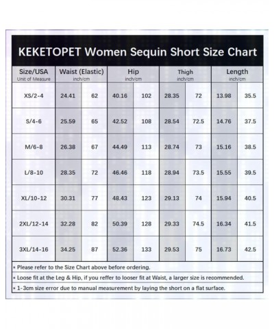 Women's Sequins Shorts Plus Size Elastic High Waist Sparkle Clubwear Glitter Night Out Shorts for Parties Concerts Outfits Si...