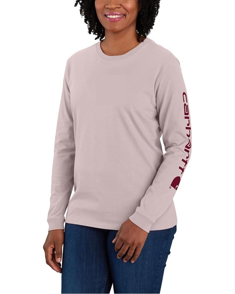 Women's Loose Fit Heavyweight Long-Sleeve Logo Sleeve Graphic T-Shirt Mink $14.10 T-Shirts