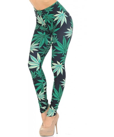 Creamy Soft Leggings - Premium Women's Leggings & Designs - by USA Fashion™ Black Weed $16.71 Leggings