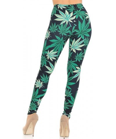 Creamy Soft Leggings - Premium Women's Leggings & Designs - by USA Fashion™ Black Weed $16.71 Leggings