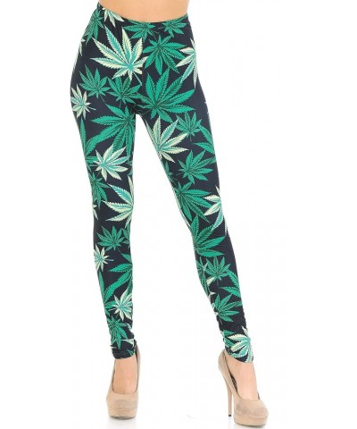 Creamy Soft Leggings - Premium Women's Leggings & Designs - by USA Fashion™ Black Weed $16.71 Leggings