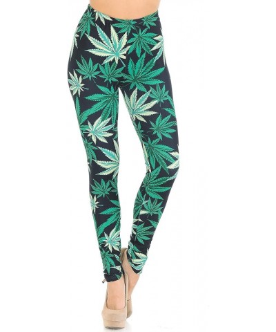 Creamy Soft Leggings - Premium Women's Leggings & Designs - by USA Fashion™ Black Weed $16.71 Leggings