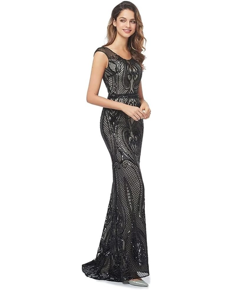 Women's Sexy Sequins Mermaid Long Party Prom Pageant Gown Bridesmaid Evening Dresses Black Black $62.68 Dresses