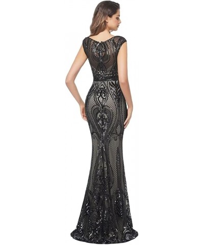 Women's Sexy Sequins Mermaid Long Party Prom Pageant Gown Bridesmaid Evening Dresses Black Black $62.68 Dresses