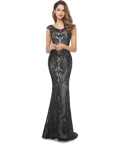 Women's Sexy Sequins Mermaid Long Party Prom Pageant Gown Bridesmaid Evening Dresses Black Black $62.68 Dresses