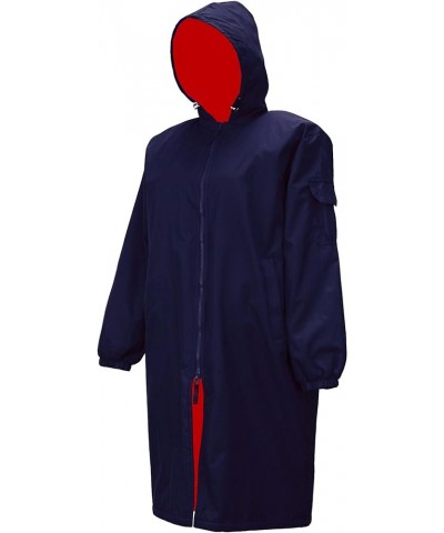 Unisex Swim Parka Water Resistant Warm Coat Water Sports Swim Parka for Adults & Kids-PK005 Navy/Red $40.50 Swimsuits