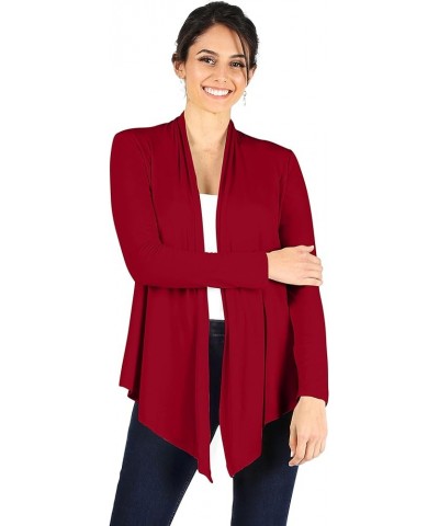 Lightweight Cardigans for Women Reg and Plus Size Light Cardigans for Women Summer Long Sleeves Wine $11.39 Sweaters