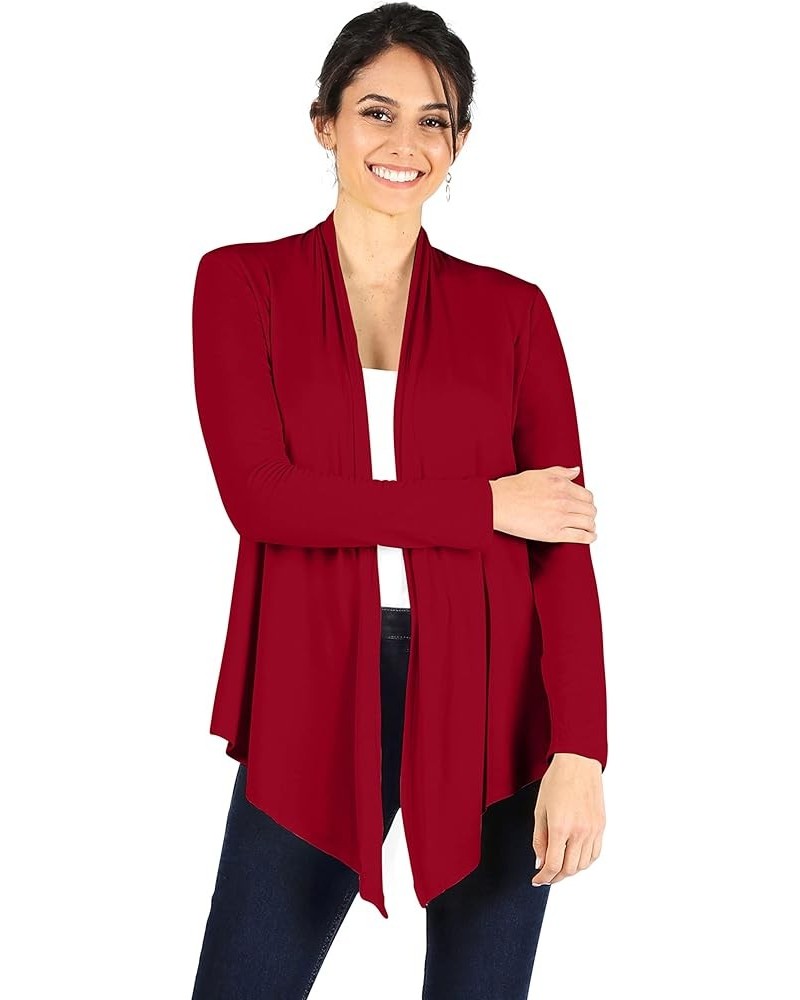 Lightweight Cardigans for Women Reg and Plus Size Light Cardigans for Women Summer Long Sleeves Wine $11.39 Sweaters