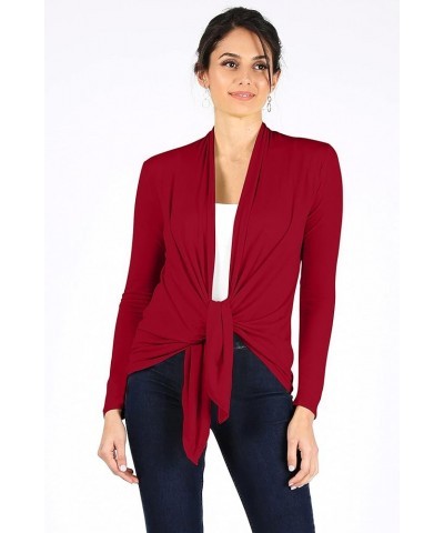 Lightweight Cardigans for Women Reg and Plus Size Light Cardigans for Women Summer Long Sleeves Wine $11.39 Sweaters