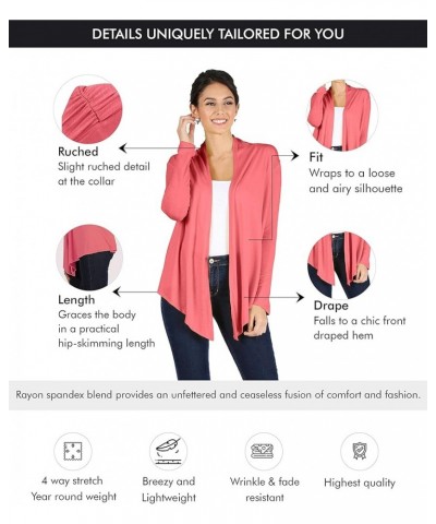 Lightweight Cardigans for Women Reg and Plus Size Light Cardigans for Women Summer Long Sleeves Wine $11.39 Sweaters