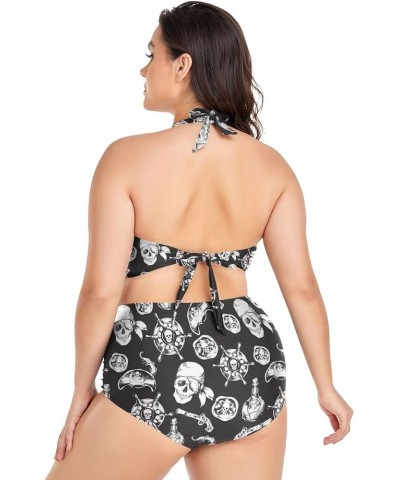 Plus Size Women's Bikini Sets Skull and Flower Bikini Sets for Women High Waisted Sexy Bikini Swimsuits Skull 09 $20.05 Swims...