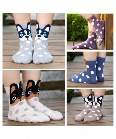 Women's Cat Socks Cat Gifts Cute Animal Socks Dog Owl Gifts for Women Multicolored Dog and Dot $10.13 Activewear