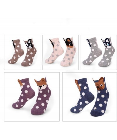 Women's Cat Socks Cat Gifts Cute Animal Socks Dog Owl Gifts for Women Multicolored Dog and Dot $10.13 Activewear