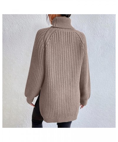 Sweaters for Women Trendy Long Sleeve Solid Color Ribbed Knit Sweater Cute Plus Size Tops Winter Teen Girl Clothes E-khaki $9...