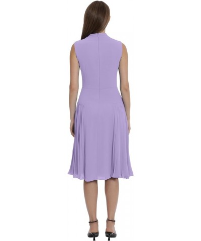 Women's Sleeveless Cowl Neck Dress with Fluted Skirt Office Workwear Pleated - Violet Tulip $50.31 Dresses