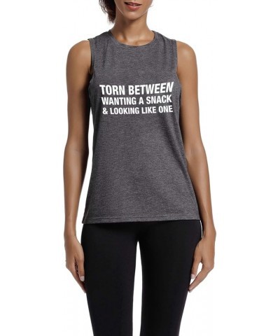 Workout Tank Tops for Women-Torn Between Womens Funny Saying Fitness Gym Racerback Sleeveless Shirts 0111 Grey-muscle Tank $9...