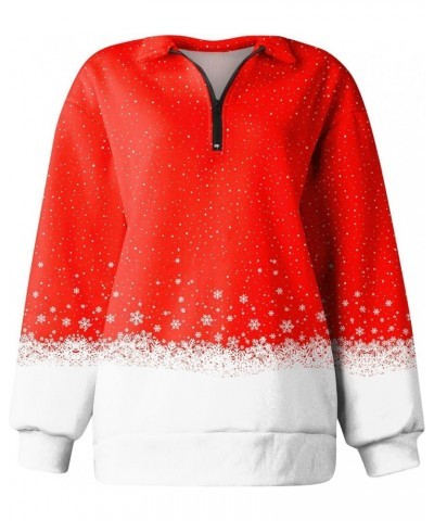 Women's Ugly Christmas Sweatshirt Casual Fashion Long Sleeve Print Casual Lapel Zip Sweatshirt, S-2XL 4-vermilion $8.97 Hoodi...