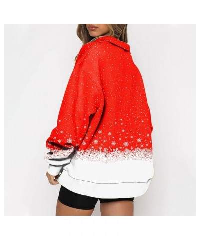 Women's Ugly Christmas Sweatshirt Casual Fashion Long Sleeve Print Casual Lapel Zip Sweatshirt, S-2XL 4-vermilion $8.97 Hoodi...