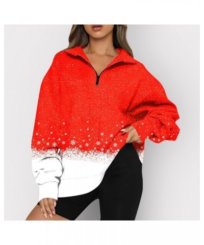 Women's Ugly Christmas Sweatshirt Casual Fashion Long Sleeve Print Casual Lapel Zip Sweatshirt, S-2XL 4-vermilion $8.97 Hoodi...