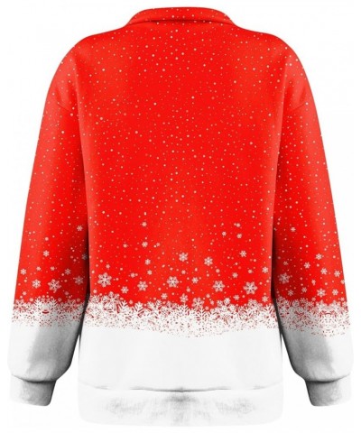 Women's Ugly Christmas Sweatshirt Casual Fashion Long Sleeve Print Casual Lapel Zip Sweatshirt, S-2XL 4-vermilion $8.97 Hoodi...