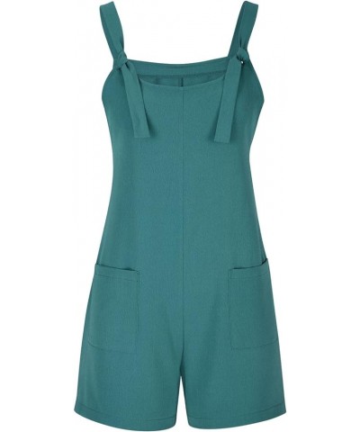 Summer Rompers for Women 2023 Casual Adjustable Strap Wide Leg Short Jumpsuits Solid Loose Overalls with Pockets 3 Green $4.3...