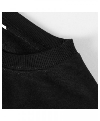 Women's Crewneck Long Sleeve Crop Tops Workout Casual Pullover Loose Sweatshirts Black $19.75 Hoodies & Sweatshirts