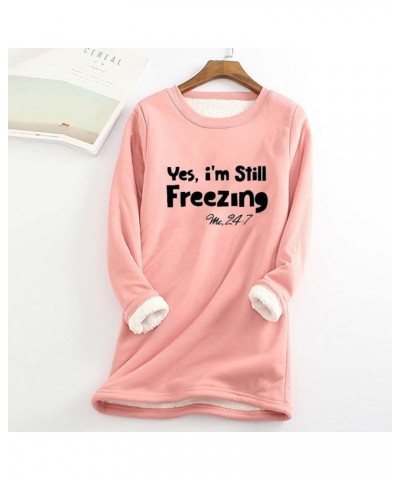 Women Funny Letter Print Tops Yes, I'm Stil Freezing -Me 24:7 Sweatshirts Crewneck Raglan Sleeve Warm Pullover A-pink $10.54 ...