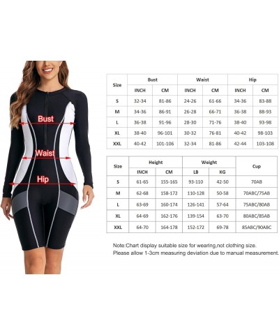 Long Sleeve Swimsuit for Women One Piece Knee High Bathing Suit Rash Guard Half Zip Surfing Wear Athletic Swimwear Long Sleev...