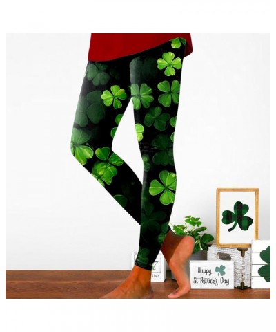 St.Patrick's Day Womens Irish Green Shamrock Luck Skinny Pant Gym Leggings for Women Butt Lift Yoga Pants Costume F_black $10...