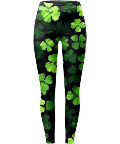 St.Patrick's Day Womens Irish Green Shamrock Luck Skinny Pant Gym Leggings for Women Butt Lift Yoga Pants Costume F_black $10...