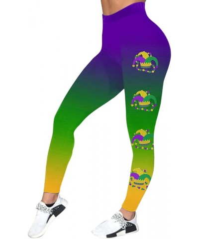 Mardi Gras Leggings for Women Fancy Mask Graphic Legging Tights Stretchy Yoga Pants High Waisted Tummy Control Running Pants ...