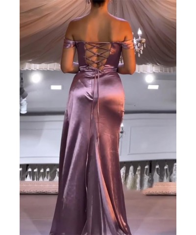 Off The Shoulder Prom Dresses for Women with Slit Diamond Mermaid Formal Evening Gown Wisteria $29.90 Dresses