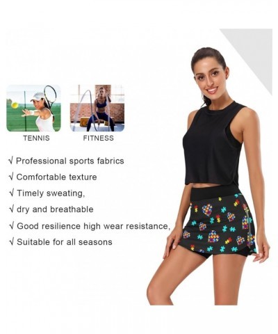 Women Tennis Skirts Golf Skorts with Pockets Athletic Skorts for Workout Running Autism Awareness $14.50 Skorts