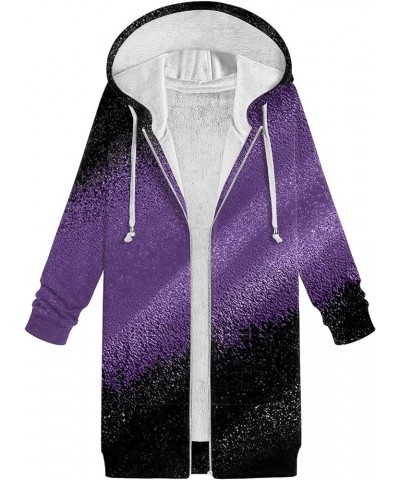 Zip Up Hoodie Women Fall Outwear Vintage Coat Hooded Activewear Printed Casual Jacket Sweatshirts with 2-purple $10.97 T-Shirts