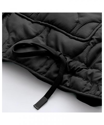 Women's Oversized Quilted Puffer Jacket Stand Collar Zip Up Lightweight Cropped Padded Winter Coat with Pockets Black $24.75 ...