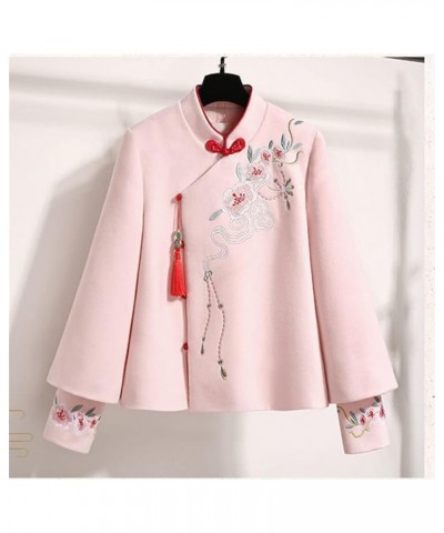 Chinese Style Embroidered Thin Blouse, Women's Coat, Woolen Cloth,Hanfu Skirt (Color : Auburn, Size : XL 60kg-70kg) 3XL 80kg-...
