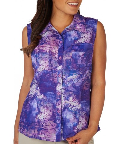 Women Storm Water Purple Mariner Shirt Purple Multi $19.95 Blouses