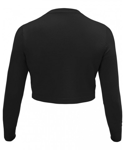 Women's Cropped Cardigan Bolero Shrug Open Front Sweater Long Sleeve S-XL 1-black $15.39 Sweaters