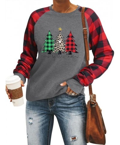 Christmas Gnome Sweatshirt Women Tis The Season Letter Printed Long Sleeve Round Neck Pullover Xmas Tops Christmas Tree-p4 $9...