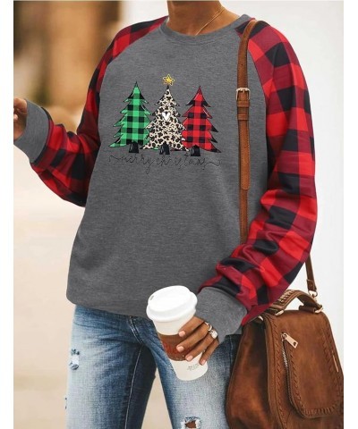 Christmas Gnome Sweatshirt Women Tis The Season Letter Printed Long Sleeve Round Neck Pullover Xmas Tops Christmas Tree-p4 $9...