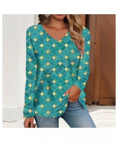 Womens Vneck Long Sleeve Tunic Tops 2023 Autumn Fashion Graphic Tops Shirts Dressy Casual Sweatshirt Blouses S73-green $9.50 ...