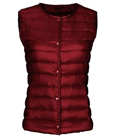 Ladies Ultralight Down Vest Women's Autumn Winter Warm Down Puffer Coat Jacket Fashion Zip Padded Gilet Waistcoat Red $14.54 ...