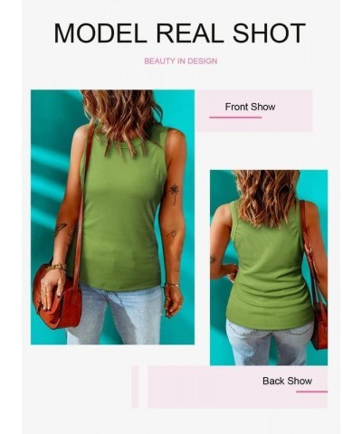 Womens Ladies Ribbed Thick Strap Racerback Tight Slim Fitted Sporty Workout Tank Tops Solid3 Green $13.91 Tanks