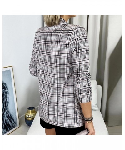 Black & Pink Plaid Blazers For Women Fall/Winter Fashion Printed Slim Suit Coats Long Sleeve Dressy Jacket Tops Orange $9.93 ...