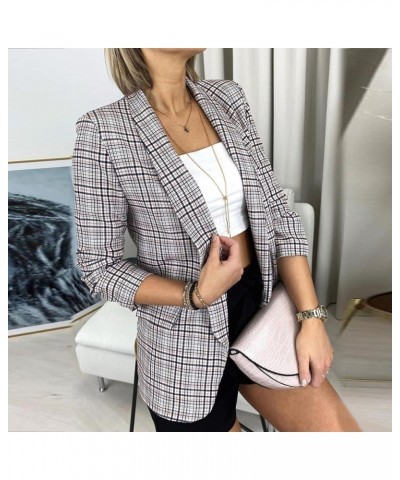 Black & Pink Plaid Blazers For Women Fall/Winter Fashion Printed Slim Suit Coats Long Sleeve Dressy Jacket Tops Orange $9.93 ...