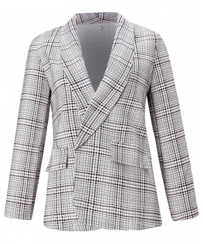 Black & Pink Plaid Blazers For Women Fall/Winter Fashion Printed Slim Suit Coats Long Sleeve Dressy Jacket Tops Orange $9.93 ...